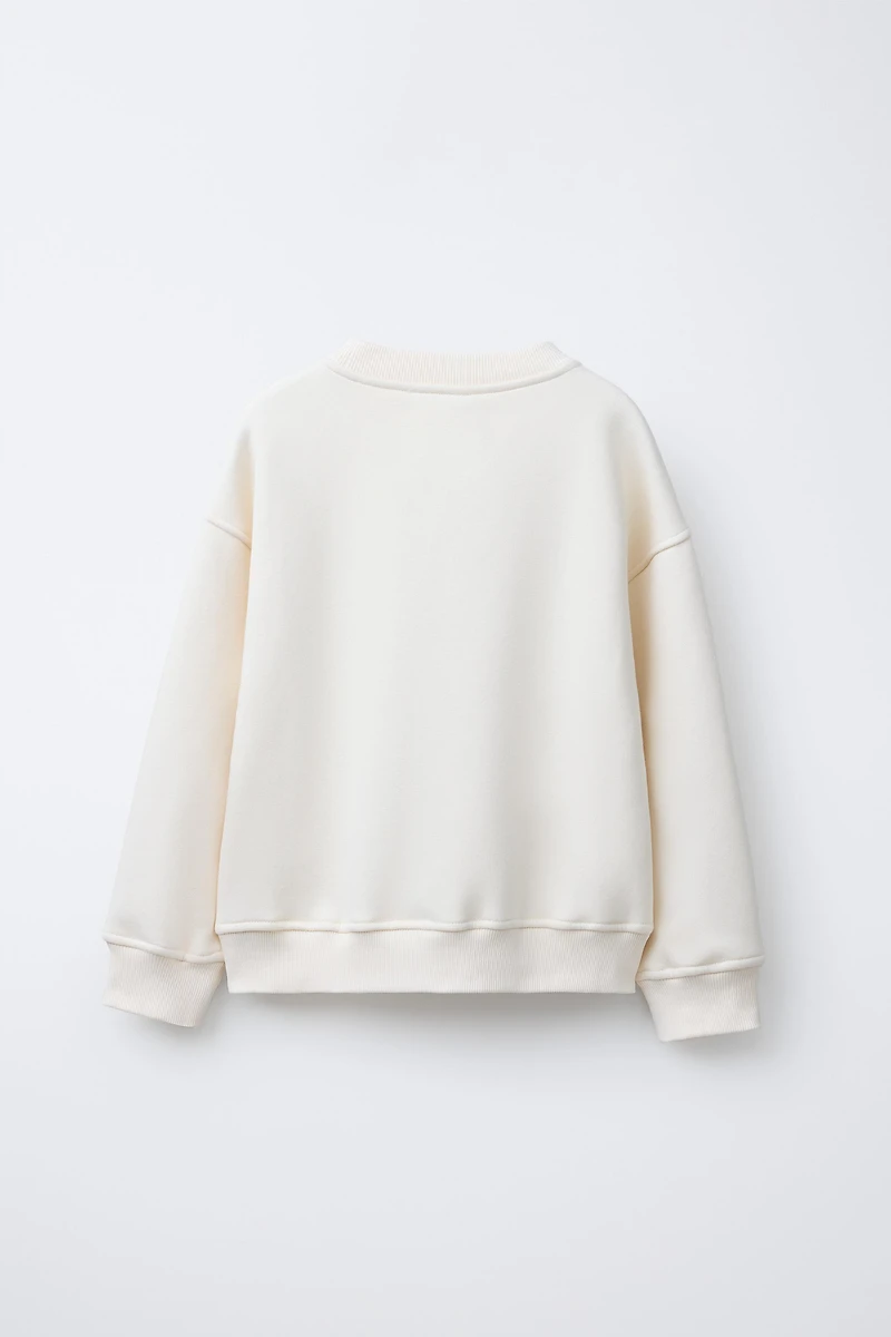 BEADED FLOWER SWEATSHIRT