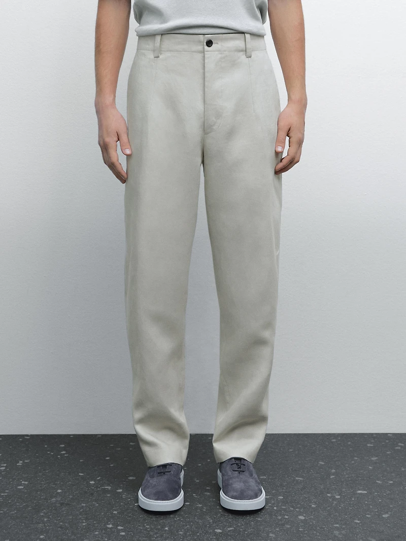 Pantalon de tailleur 100 % lin