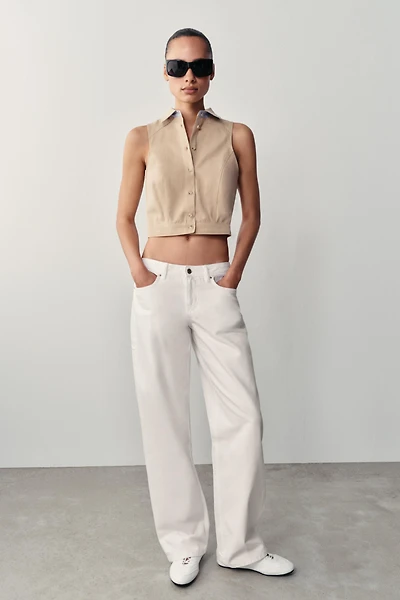 CONTRAST TRIM SHIRT TOP