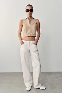 CONTRAST TRIM SHIRT TOP