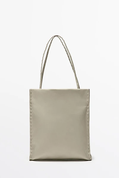 Sac double compartiment en cuir nappa