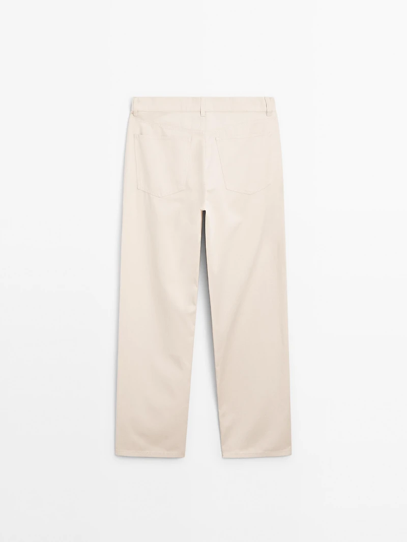 Mid-waist straight-leg trousers