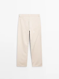 Mid-waist straight-leg trousers