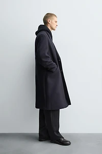 TEXTURED WOOL BLEND COAT