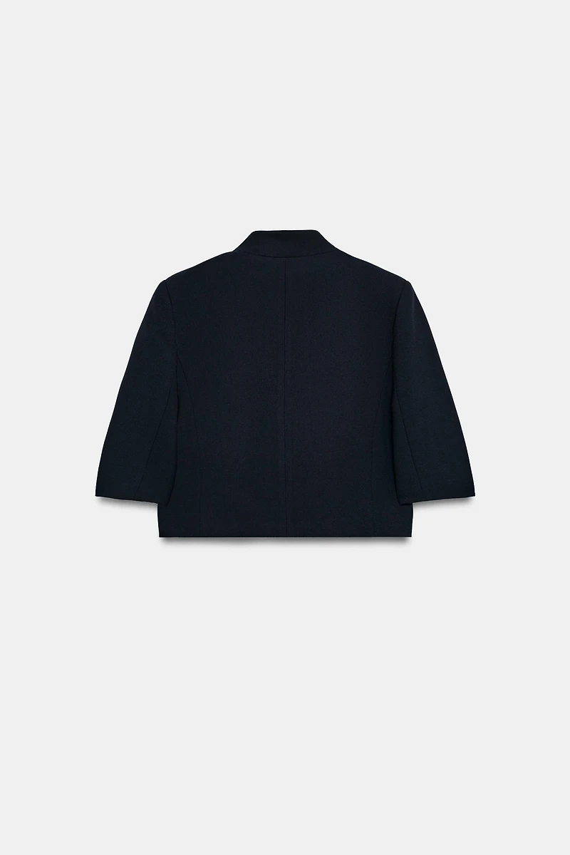 ZW COLLECTION CROPPED SHORT SLEEVE BLAZER