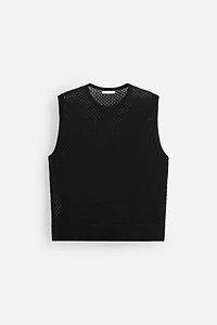 GILET EN MAILLE AJOURÉE