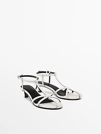 Strappy leather high-heel sandals