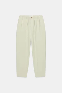 PANTALON CAROTTE À TAILLE ÉLASTIQUE