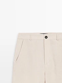 Pantalon relaxed fit 100 % lin
