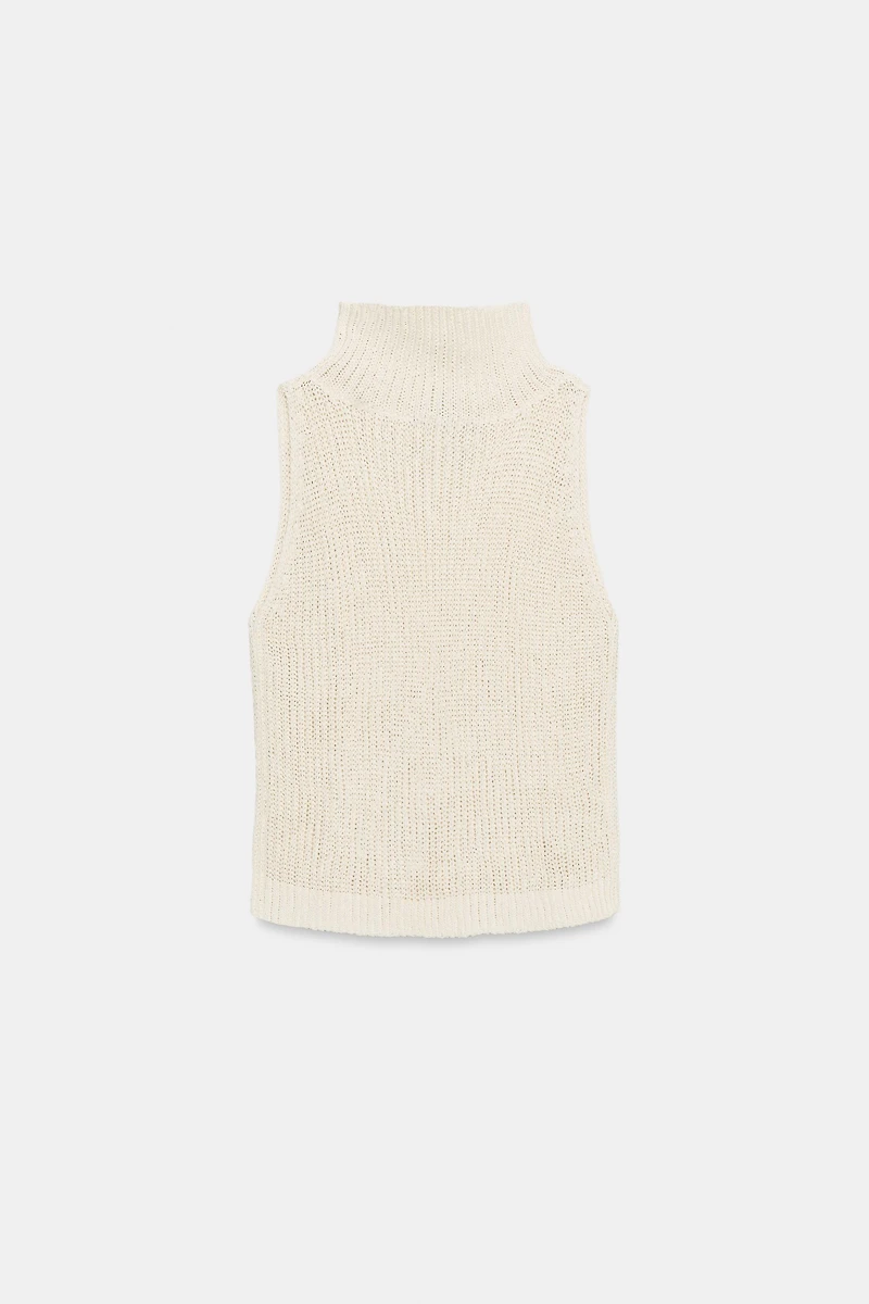 HIGH COLLAR KNIT TOP
