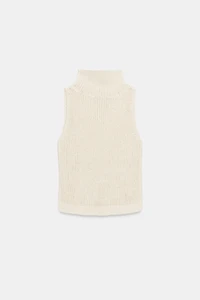 HIGH COLLAR KNIT TOP