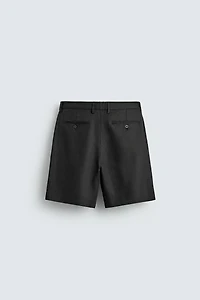 REGULAR FIT 100% LINEN SHORTS
