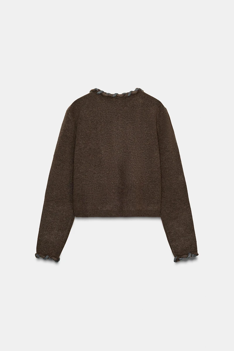 INTERWOVEN TRIM CARDIGAN