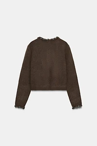 INTERWOVEN TRIM CARDIGAN