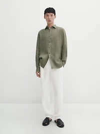 Regular fit 100% linen shirt