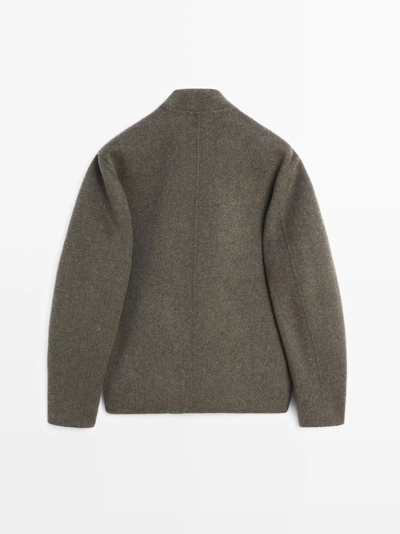 Wool blend bomber jacket