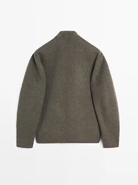 Wool blend bomber jacket