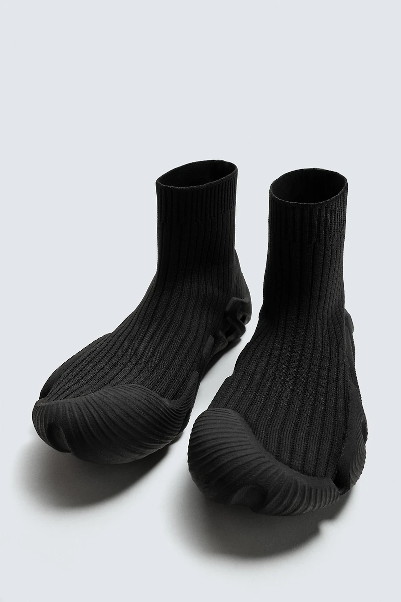 KNIT HIGH-TOP SNEAKERS