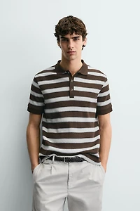 VERTICAL TEXTURED POLO SHIRT