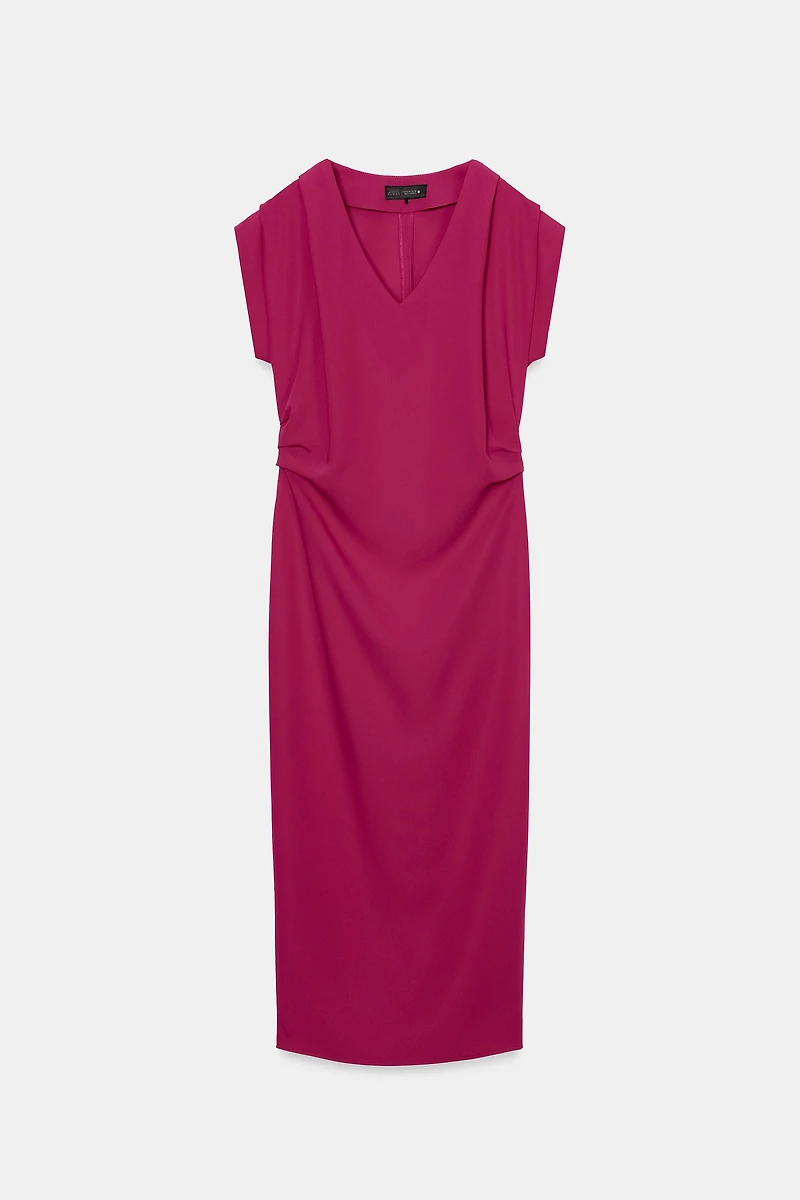 PLEATED MIDI DRESS