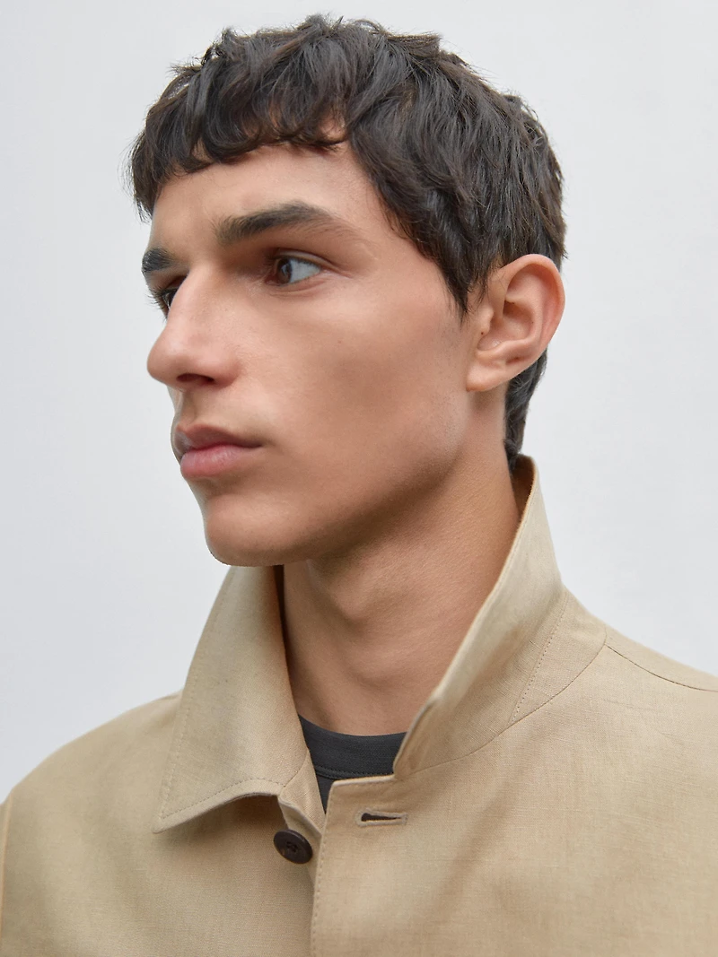 100% linen total look jacket