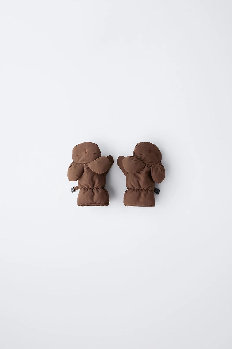 NYLON MITTENS WITH EARS