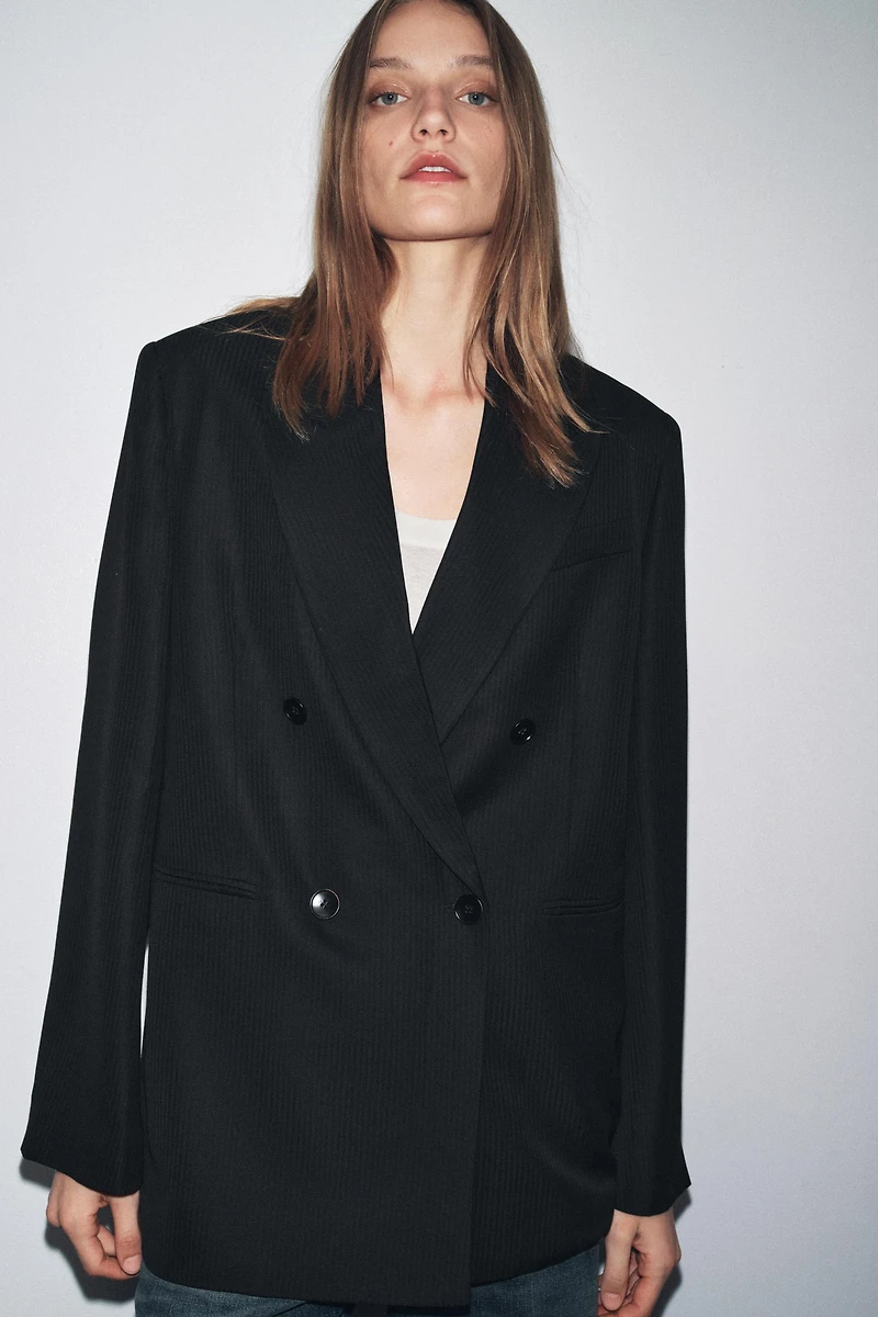 ZW COLLECTION LIMITED EDITION STRIPED WOOL BLEND BLAZER