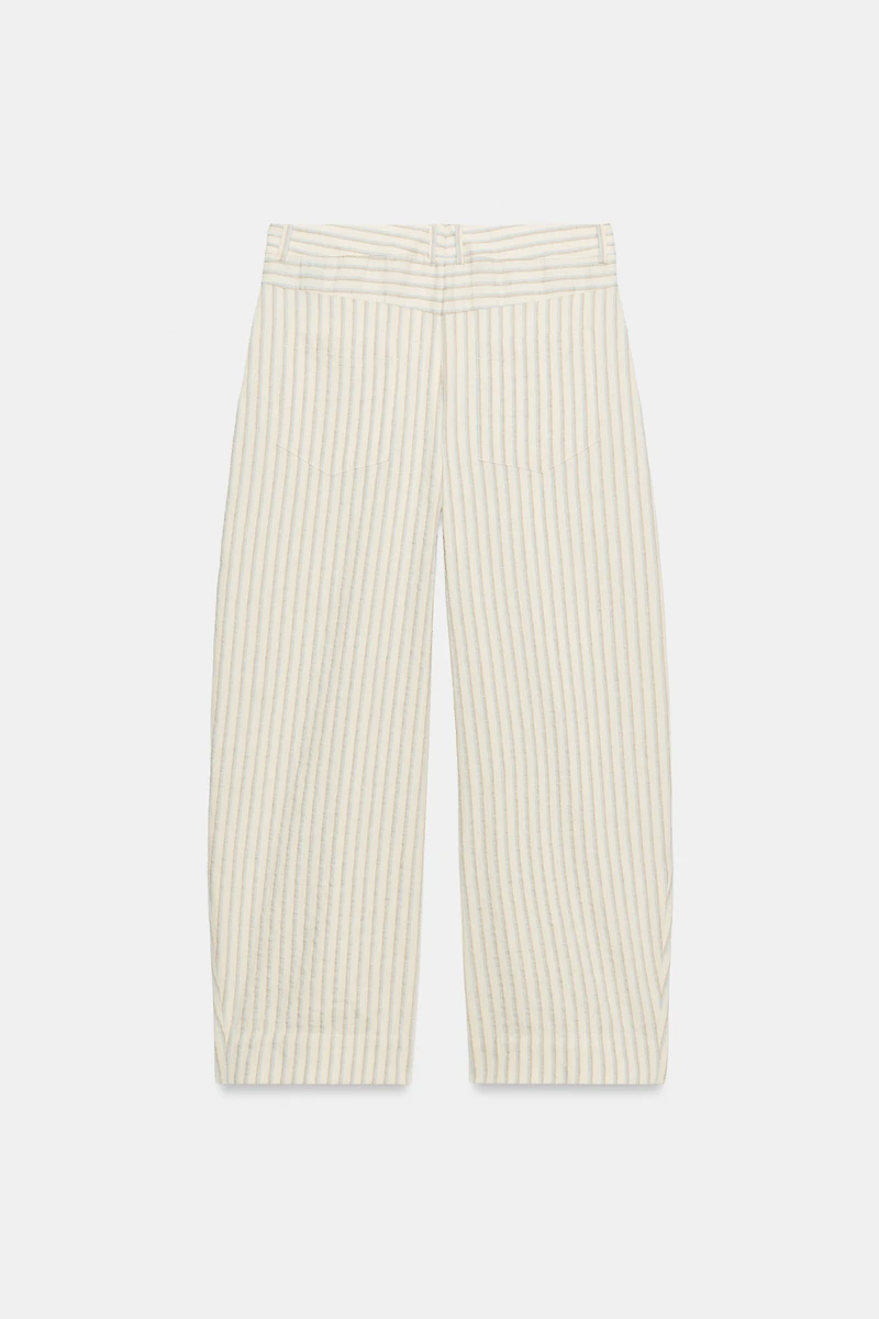 ZW COLLECTION STRIPED BARREL TROUSERS