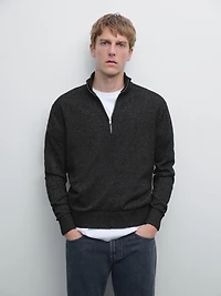 Mock neck knit sweater