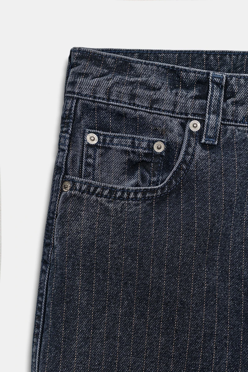ZW COLLECTION HIGH-WAIST STRIPED FLARE JEANS