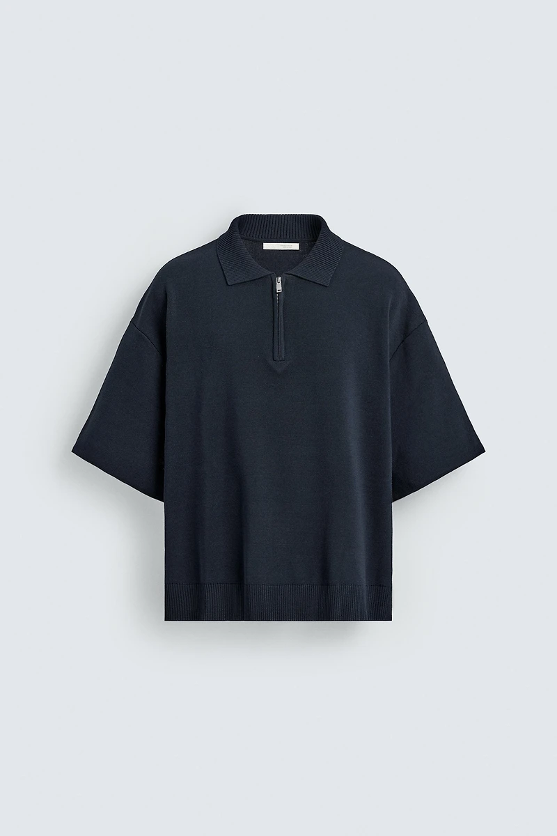 KNIT ZIP POLO SHIRT