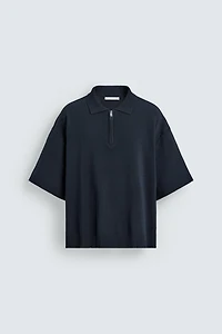 KNIT ZIP POLO SHIRT