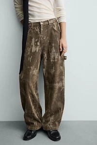 FLOCKED BAGGY FIT JEANS