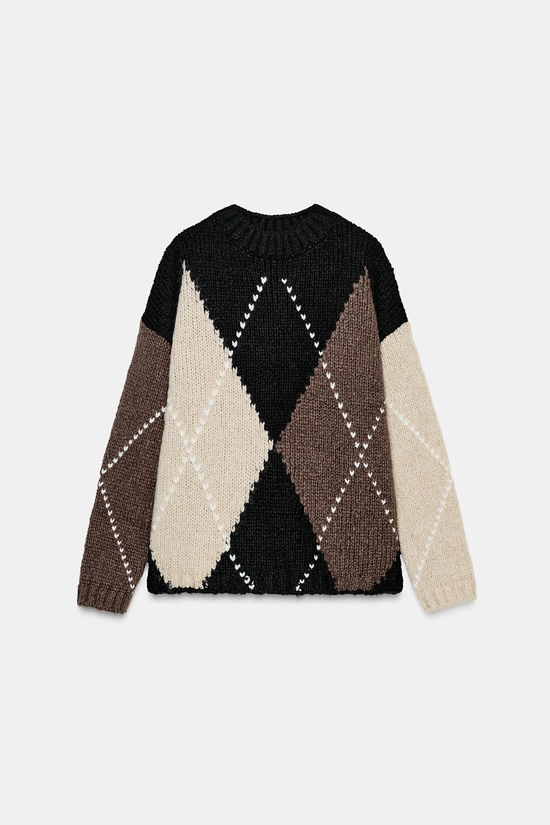 ARGYLE KNIT SWEATER
