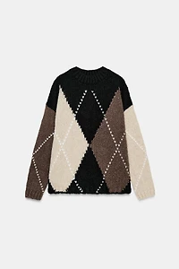 ARGYLE KNIT SWEATER