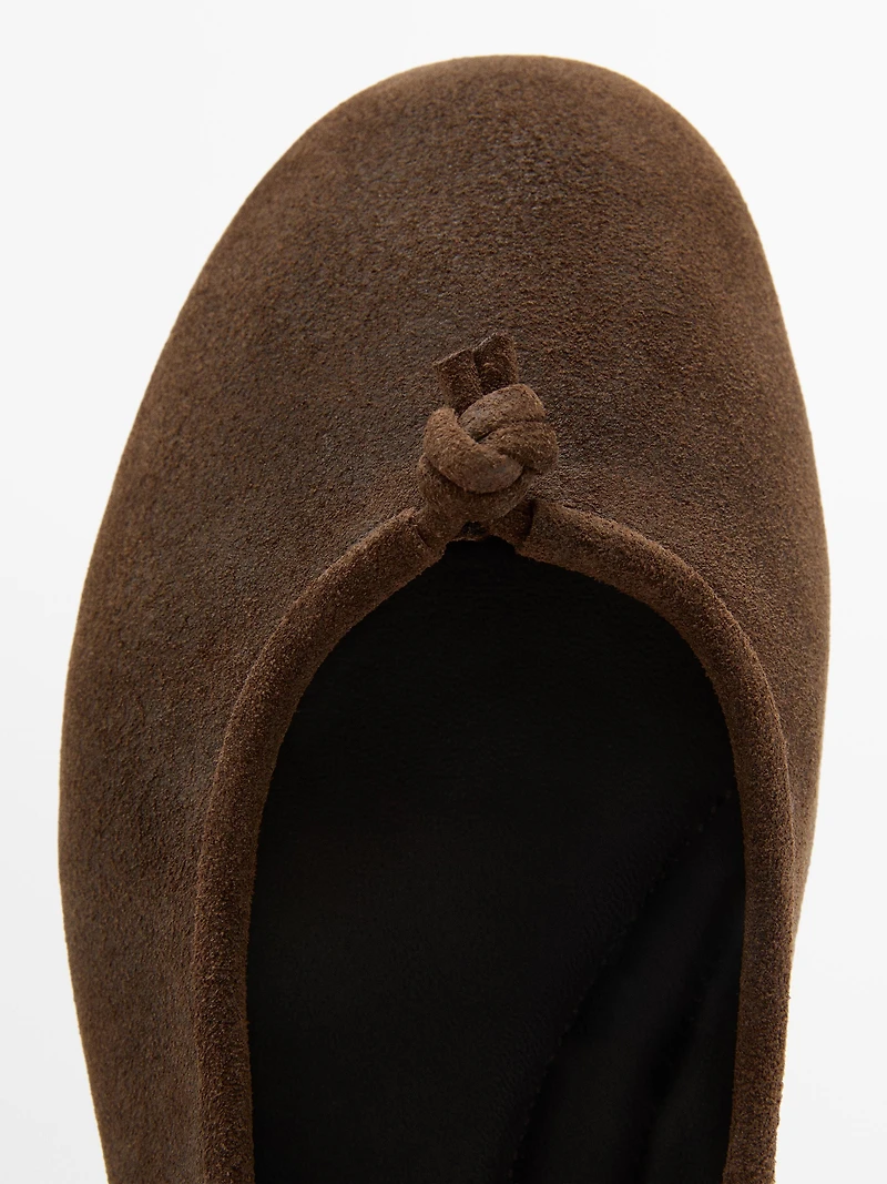 Ballerine en cuir à nœud