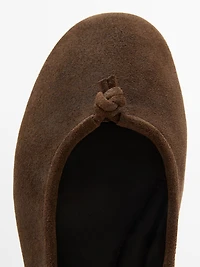 Ballerine en cuir à nœud