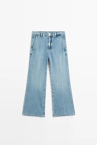 High-waist cropped flare jeans