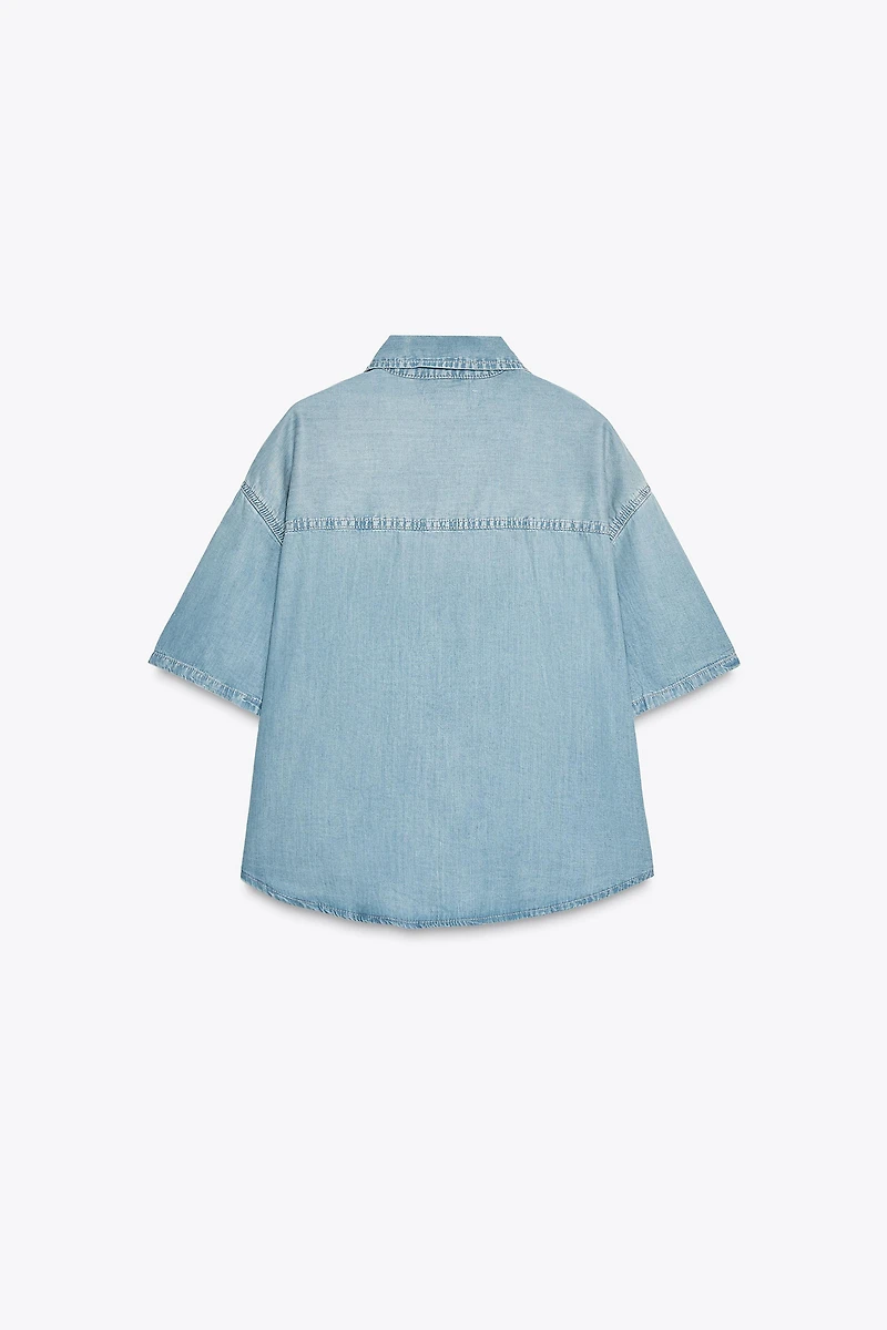 CHEMISE COURTE EN JEAN TRF