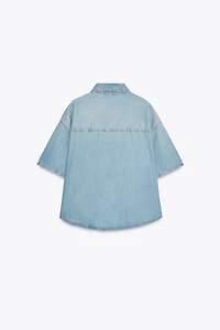 CHEMISE COURTE EN JEAN TRF