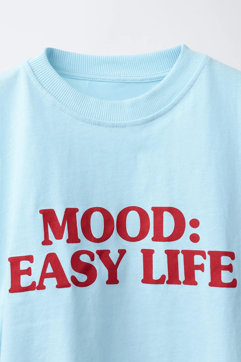 RUCHED TEXT T-SHIRT