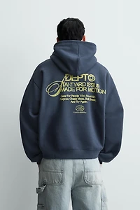 WASHED PRINTED TEXT SWEATSHIRT