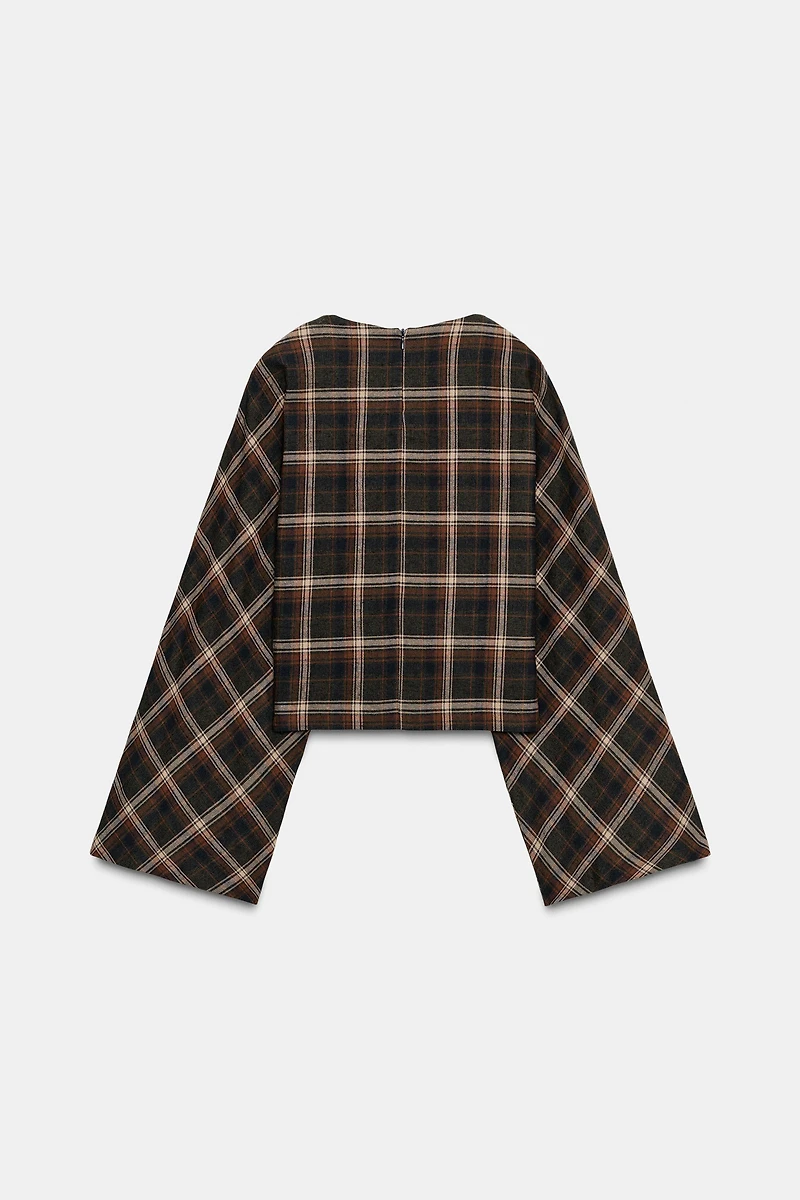 HAUT À CARREAUX EN COTON