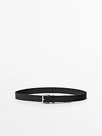 Ceinture en cuir avec boucle métallisée