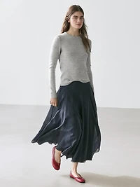 Long sleeve T-shirt with flecked detail