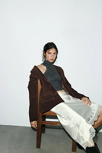 100% SUEDE OVERSIZED BLAZER