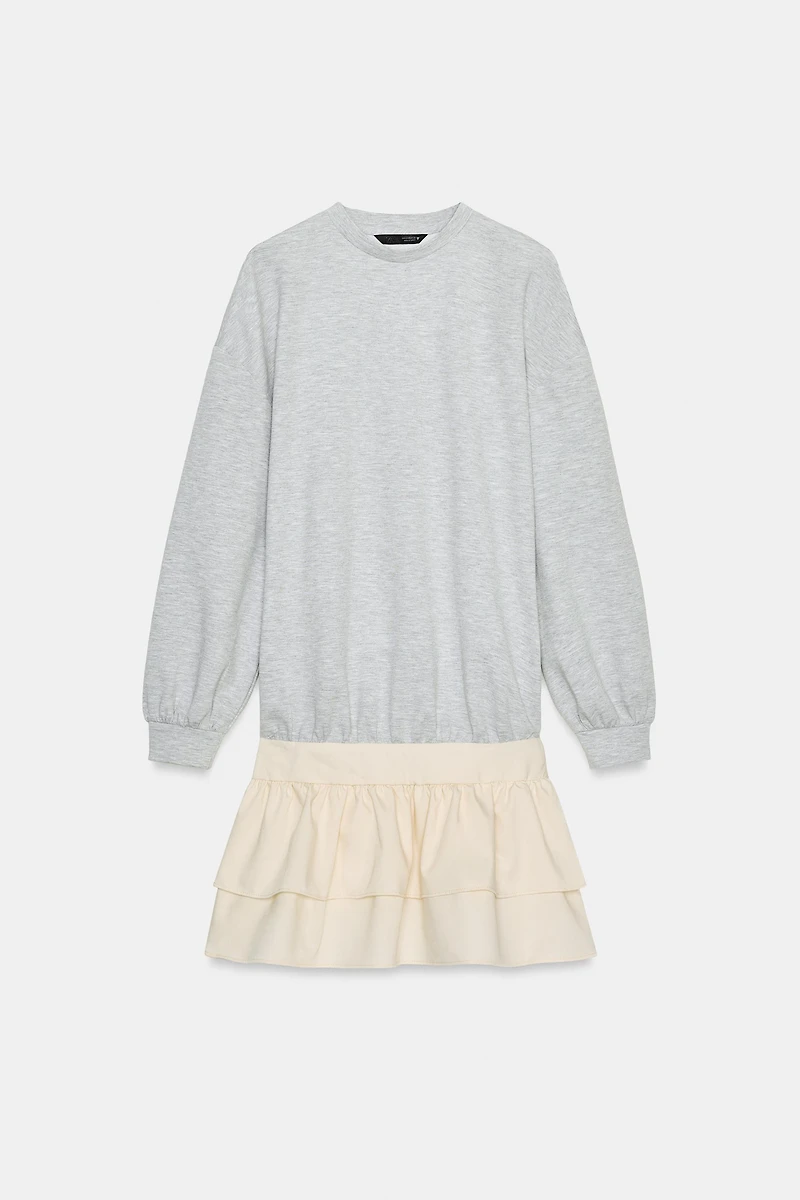 COMBINATION RUFFLE SHORT DRESS