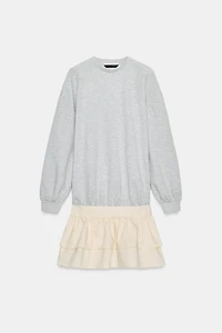 COMBINATION RUFFLE SHORT DRESS
