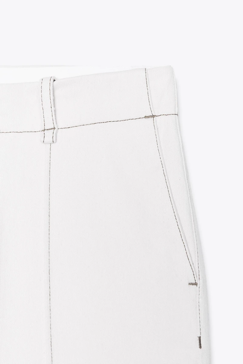 TOPSTITCHED BOOTCUT PANTS