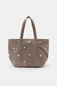 MINI SAC EN DENIM FLEURS BRODÉES